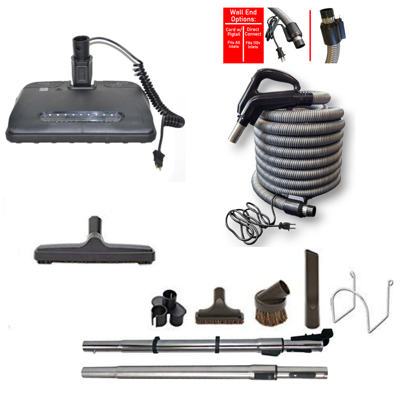 Supervacuums Central Vacuum Attachment Kit with EL6 Powerhead