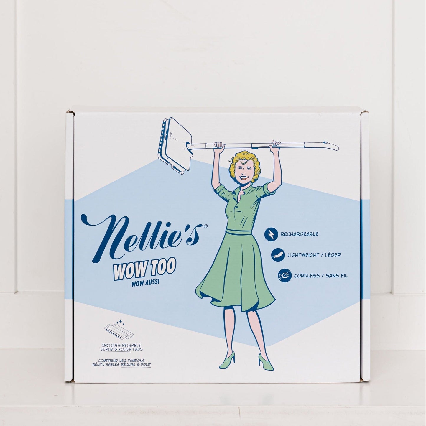 Nellie's Wow Too Cordless, Light-Weight, and Rechargeable Spray Mop for Cleaning Floors