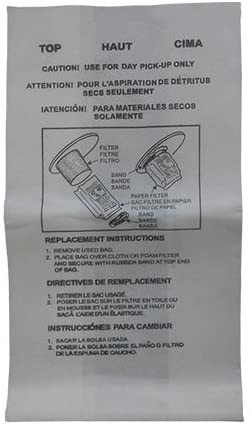 Replacement Fit All Bags for Shop Vac - 5 Pack with Rubber Band