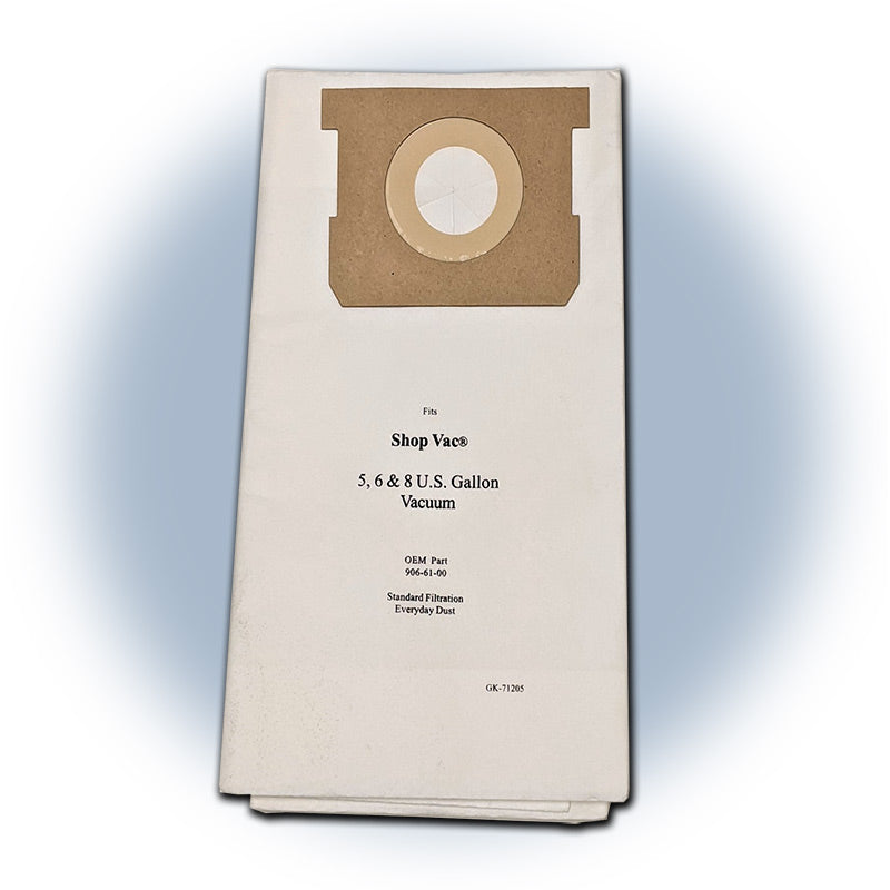 Green Klean Replacement 5, 6, & 8 Gallon Vacuum Bags for Shop Vac 9066100