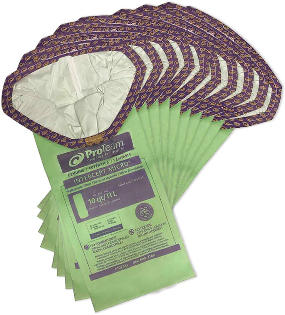 ProTeam Intercept Micro 10 Qt Vacuum Bags for Super Coach Pro 10 - 10 Pack