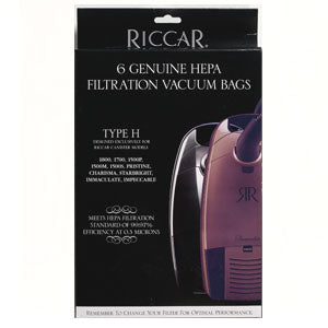 Riccar RHH-6 Hepa Vacuum Bags for Type H Vacuum Cleaners - Genuine - 6 Pack