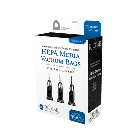 Riccar Hepa Vacuum Bags for R25 Clean Air Upright R25H-6 - Genuine - 6 Pack