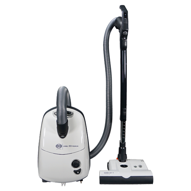 Sebo Airbelt E3 Premium Canister Vacuum Cleaner - Arctic White - 91646AM