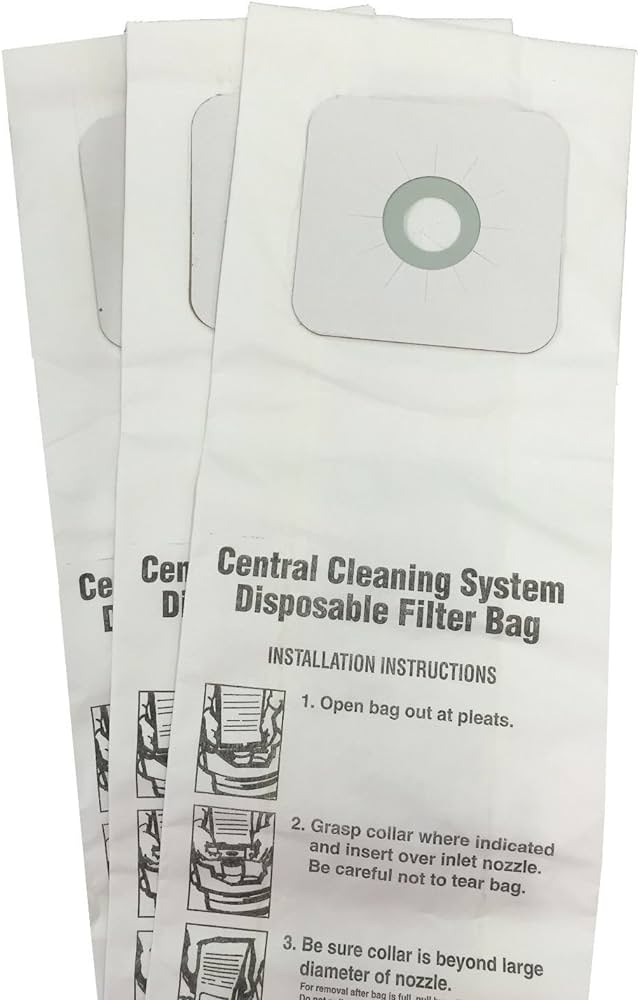 Replacement Bags for Nutone Central Vacuum Systems - 3 Pack