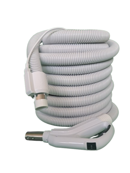 Supervacuums Superhose Universal Dual Voltage Central Vacuum Hose - Direct Connect and Plug - 37 Feet