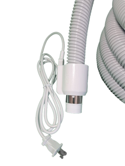 Supervacuums Superhose Universal Dual Voltage Central Vacuum Hose - Direct Connect and Plug - 37 Feet