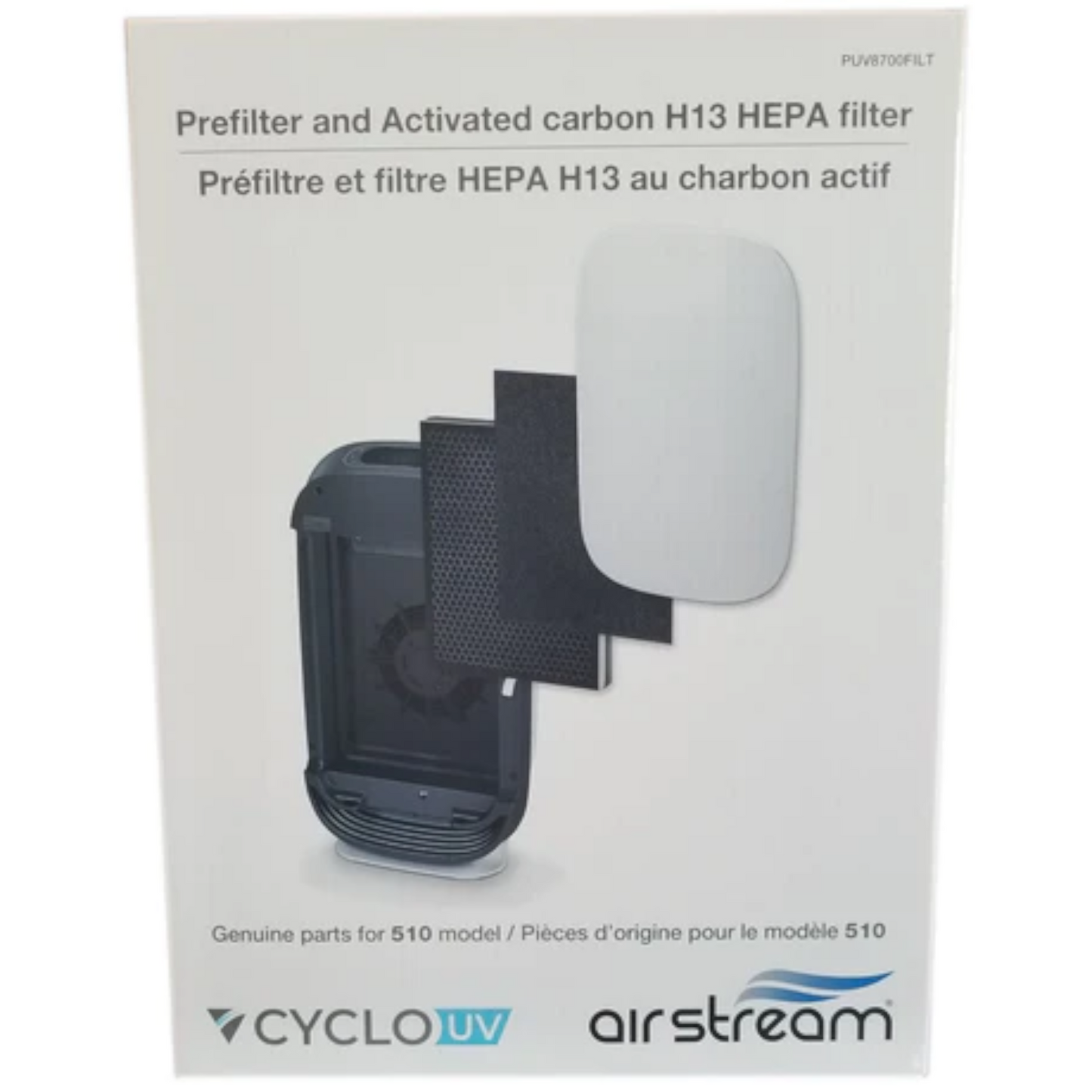 Airstream UV Prefilter & Activated Carbon H13 HEPA Filter for 510C UVC Air Purifier