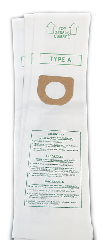 Replacement Vacuum Bags for Hoover Type A Vacuums - 3 Pack