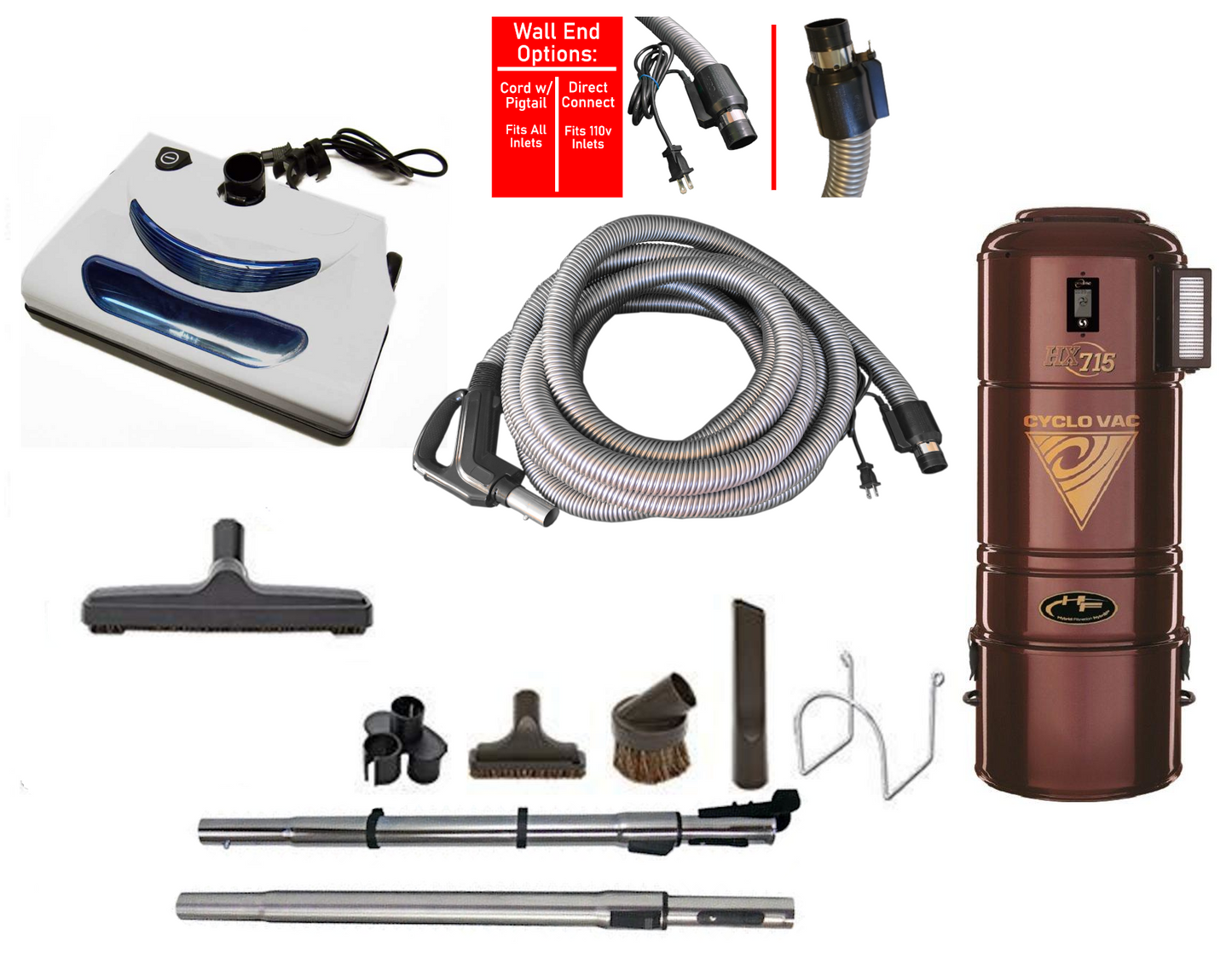 Cyclovac H725 Complete Central Vacuum Package with EL5 Power Head