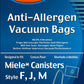 EnviroCare HEPA Vacuum Bags for Miele AirClean FJM - 5 Bags, 2 Filters - C205