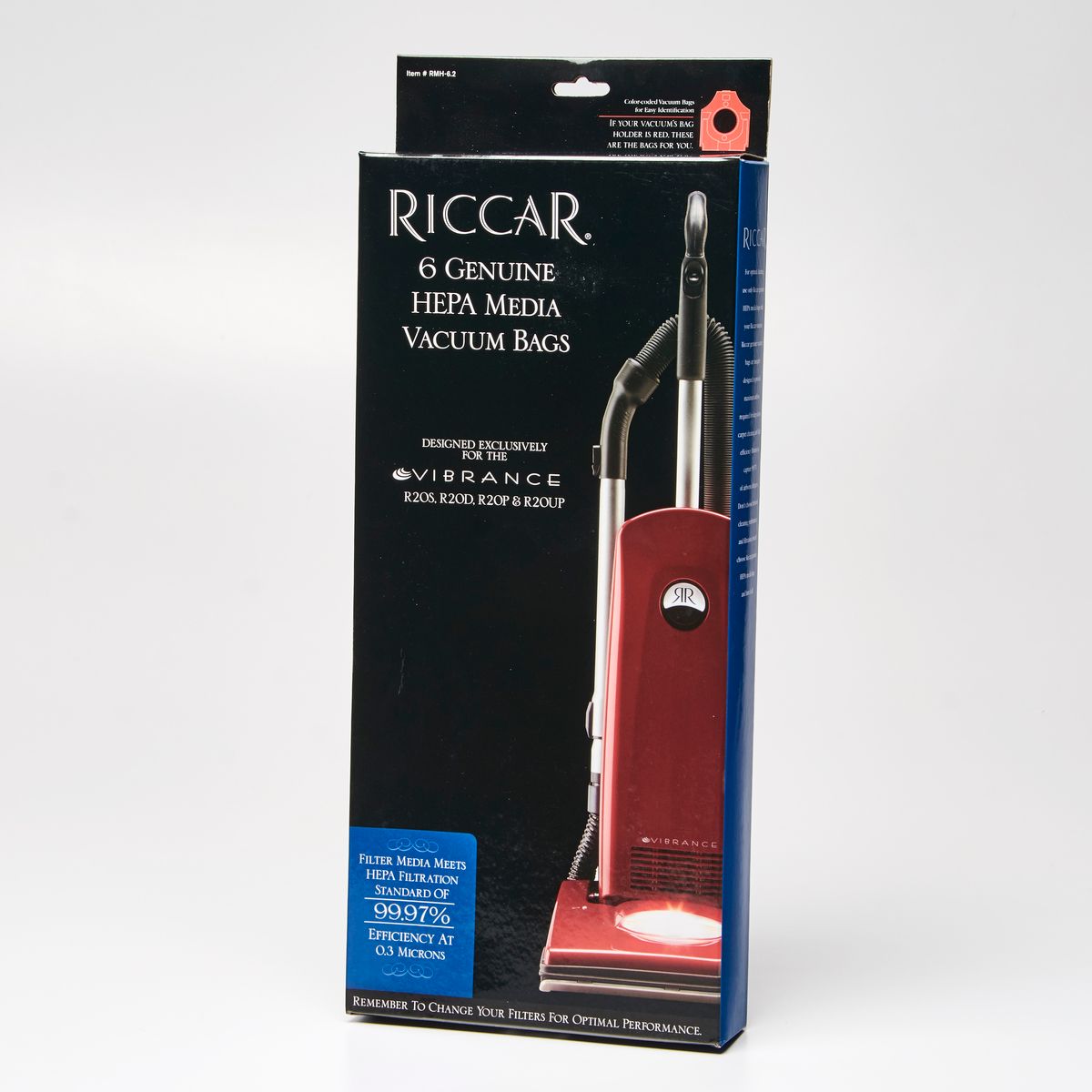 Riccar RMH-6 HEPA Vacuum Bags for Vibrance R20S, R20D, R20P, & R20UP - Pack of 6