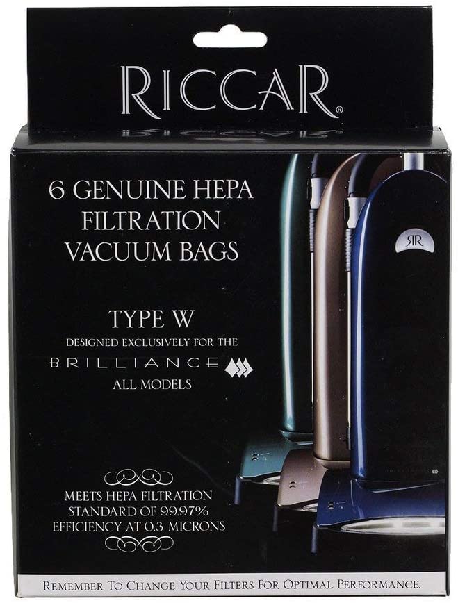 Riccar RWH-6 Hepa Vacuum Bags for Type W Vacuum Cleaners - Genuine - 6 Pack