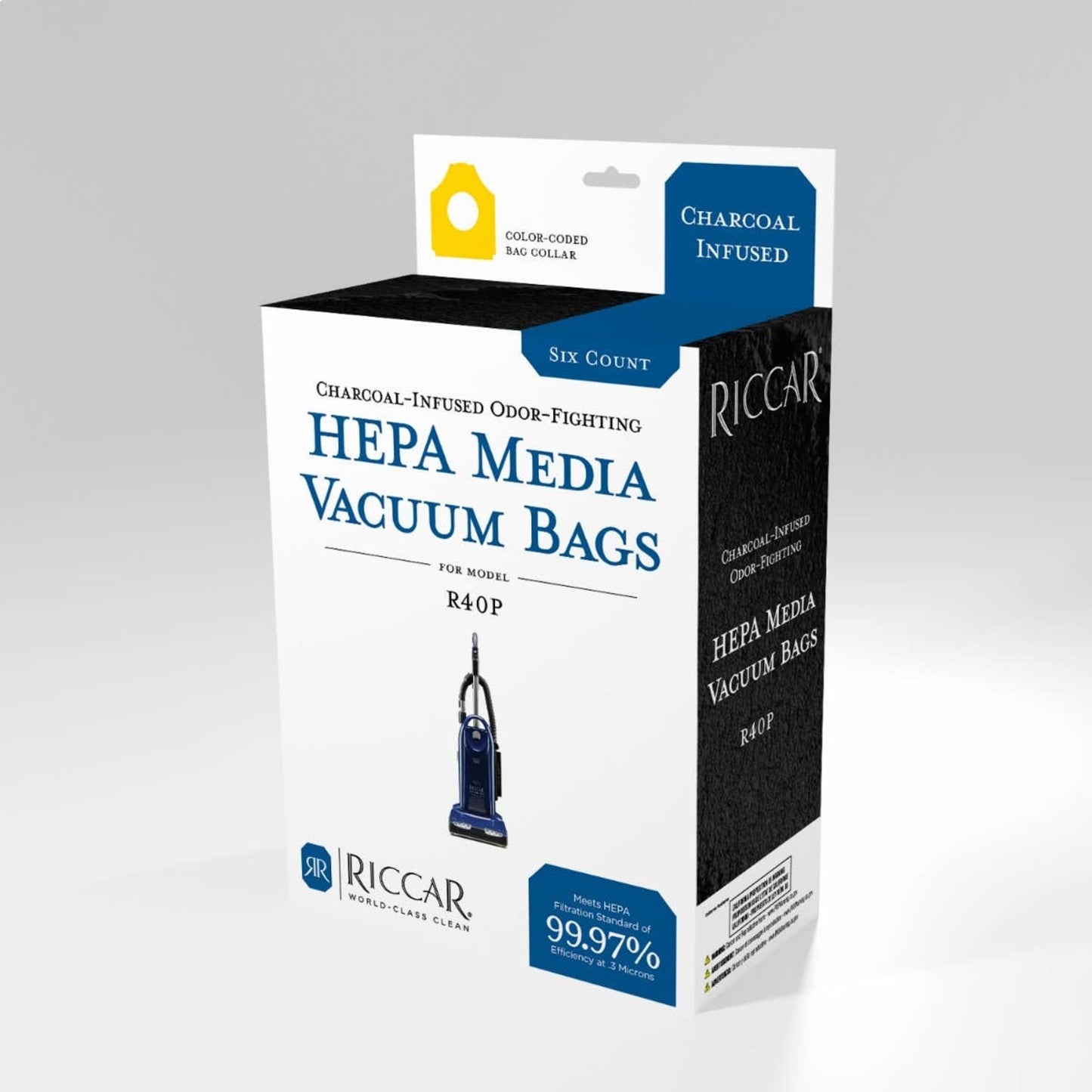 Riccar RPHC-6 Hepa Vacuum Bags for R40 Vacuum Cleaners - Genuine - 6 Pack