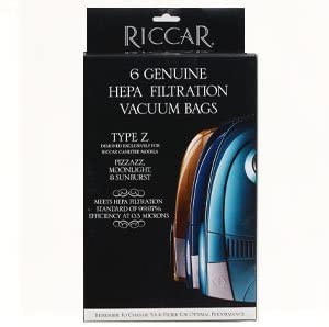 Riccar RZH-6 Type Z HEPA Vaccum Bags for Moonlight, Pizzazz, & Sunburst - 6 Pack