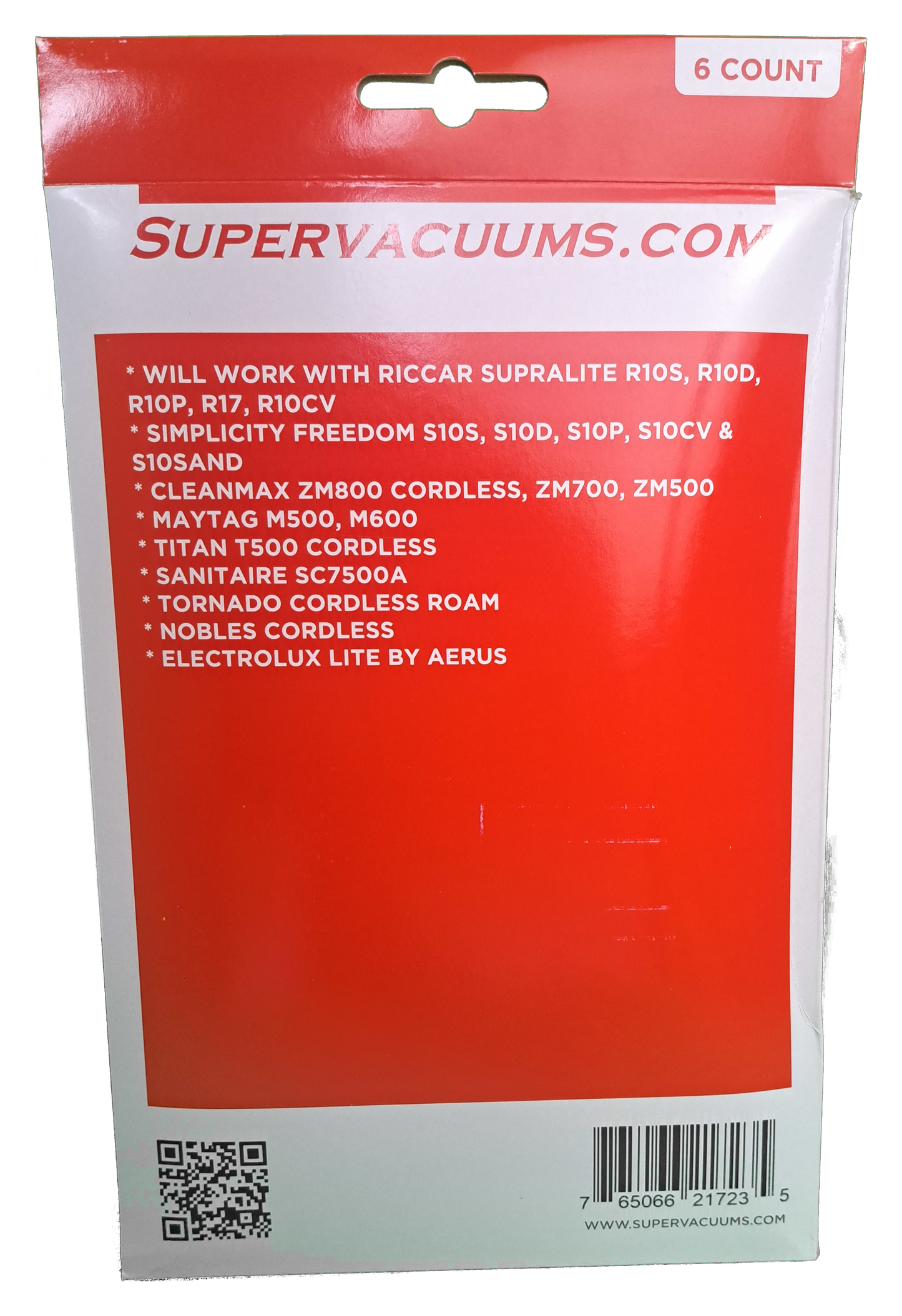 Supervacuums Deluxe Hepa Vacuum Bags for Riccar Supralite R10S, R10D, R10P, & R10SAND
