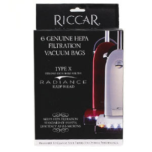 Riccar RXH-6 Hepa Vacuum Bags for Type X Vacuum Cleaners - Genuine - 6 Pack