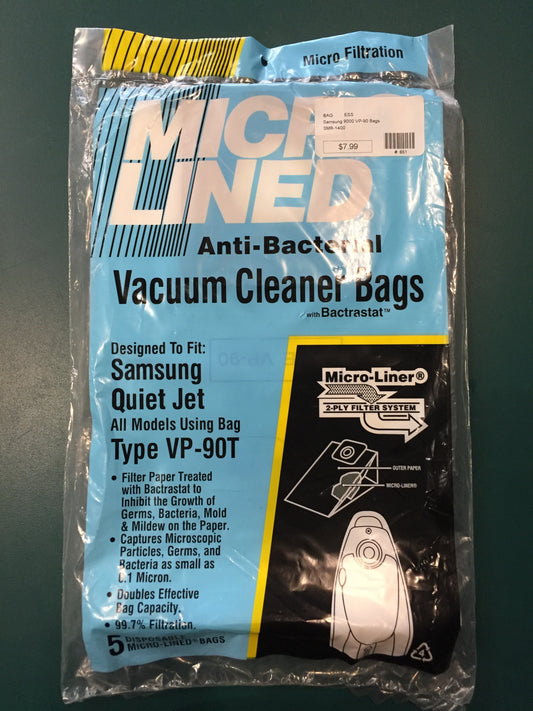 Samsung Vacuum Bags for Quiet Jet & Models Using Bag Type VP-90T - 5 Pack